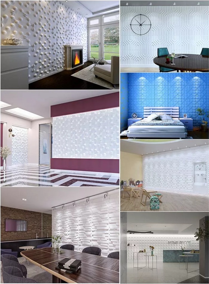 Rich Color Decoration Interior Panel Decorativo Pared PVC 3D Wall Panels