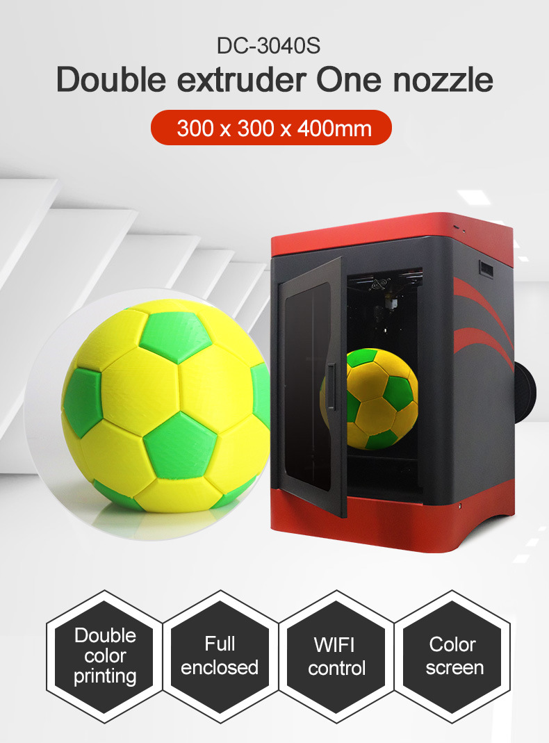 2020 New Design Full Closed Dual Color DIY Product 3D Printers