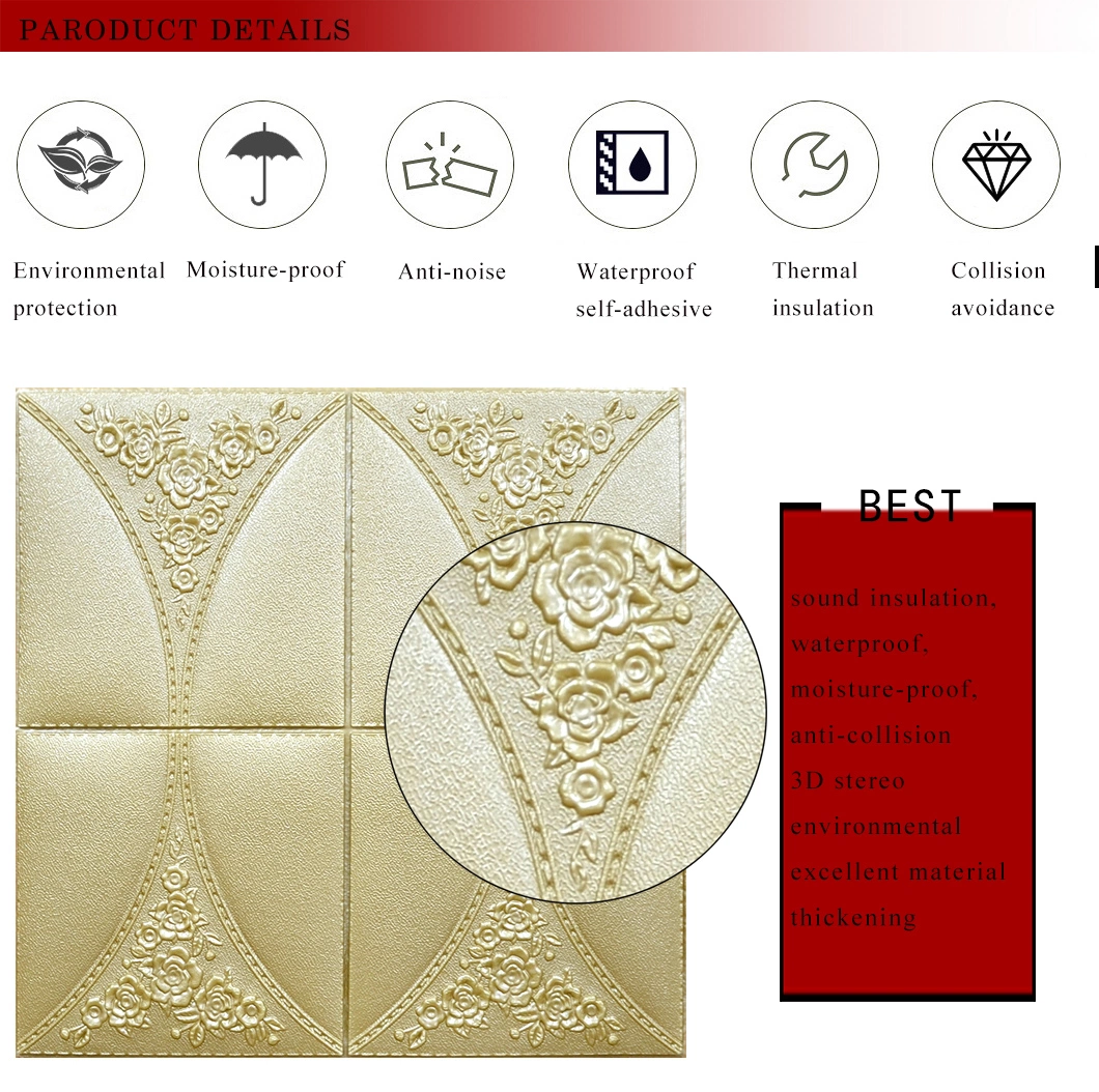 PE Foam Waterproof 3D Wall Stickers 3D Wall Panel for Home Renovation