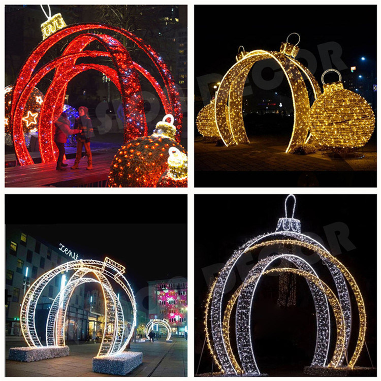 Outdoor Christmas Decorations LED 3D Arch Walkthrough Motif Lights
