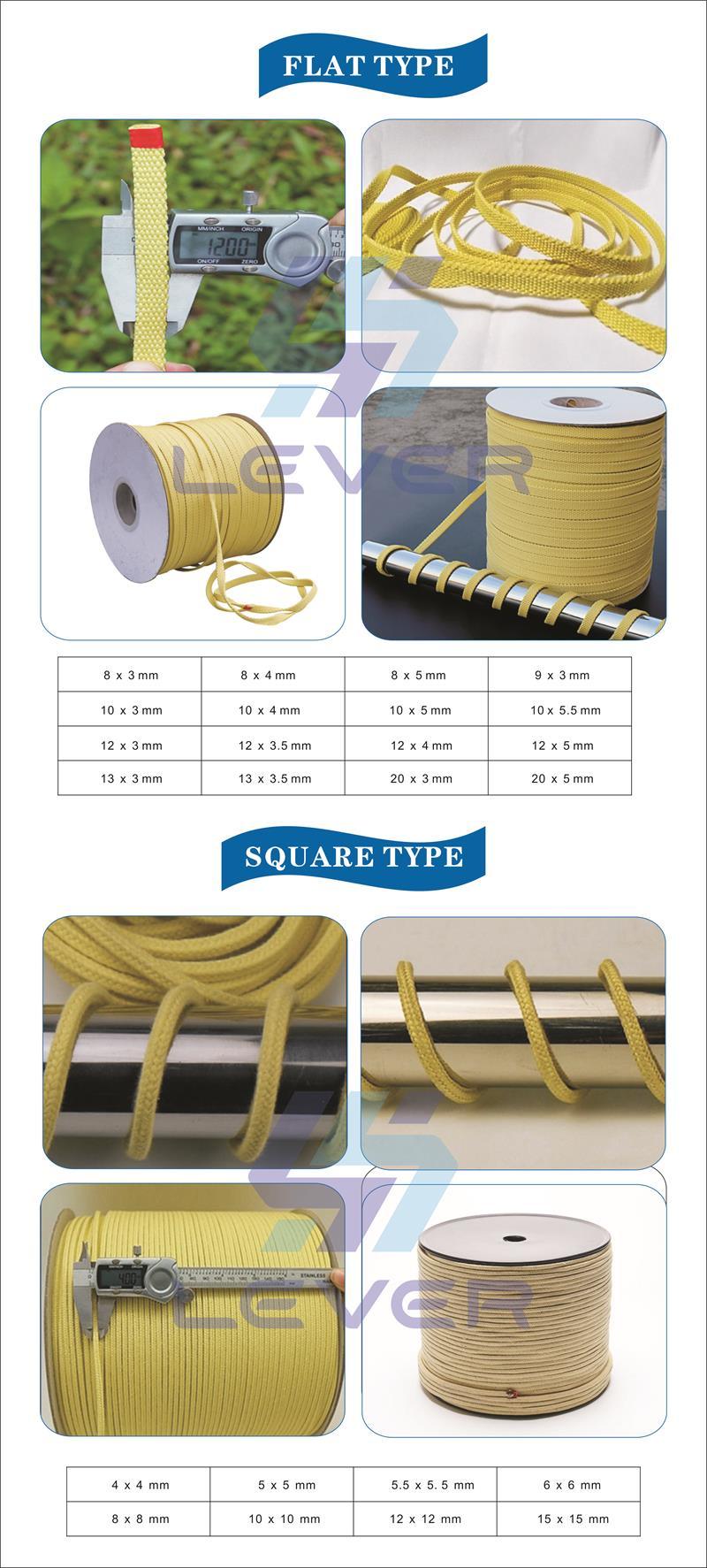 Customize Width Multi Properties Aramid Belt Kevlar Rope