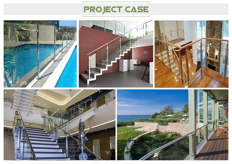 Exterior Glass Balustrade/Steel Handrail Systems/Round Metal Balusters