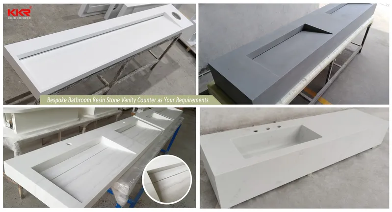 Metal Suport Vanity Set Bathroom Solid Surface Basin