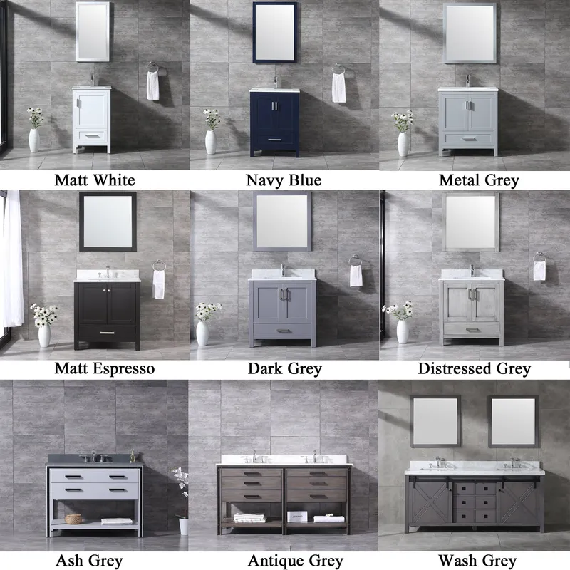 Transitional Style Made in Vietnam Floor Mounted Bathroom Furniture