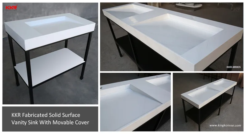 Modern Design Wall-Hung Corian Solid Surface Bathroom Wash Basin