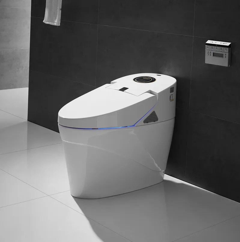 Remote Controlled Ceramic One Piece Automatic Smart Toilet Bathroom Set