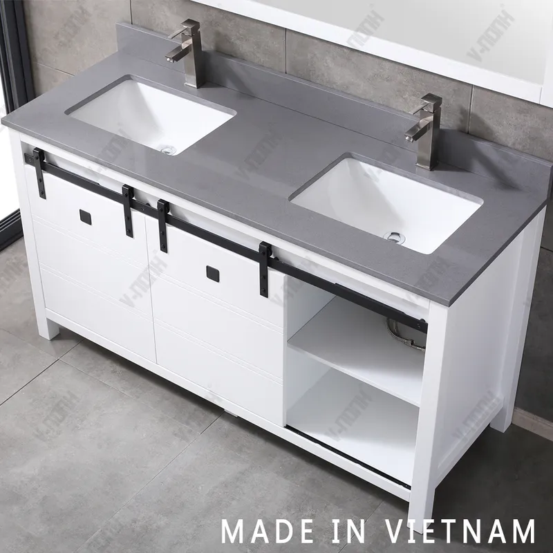 Made in Vietnam Wooden Freestanding Bathroom Furniture Cabinet