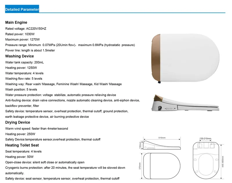 Heated Bathroom Bidet Toilet Seat