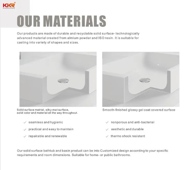 Gray Black Solid Surface Bathroom Wash Basins