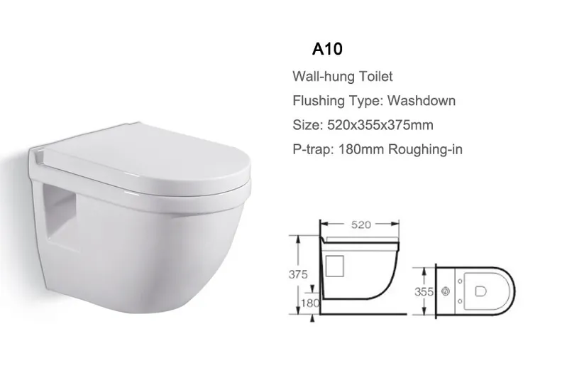 Round Shaped Good Quality Washdown Wall Hung Toilet for Bathroom (A10)