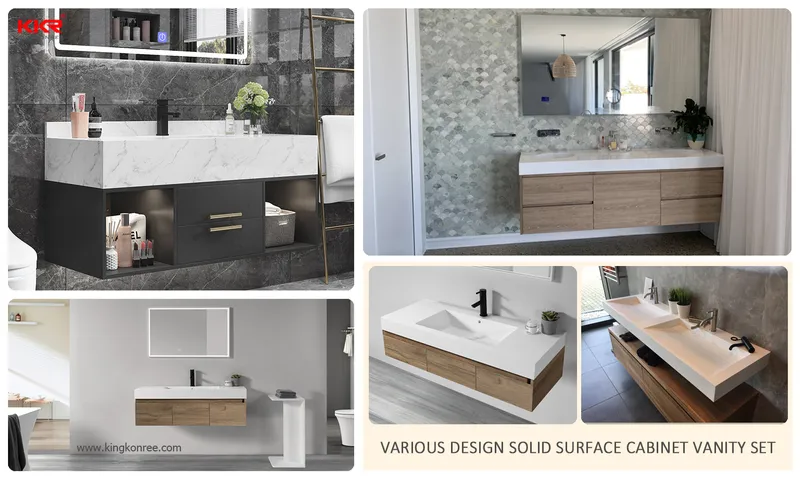 Modern Design Wall-Hung Corian Solid Surface Bathroom Wash Basin