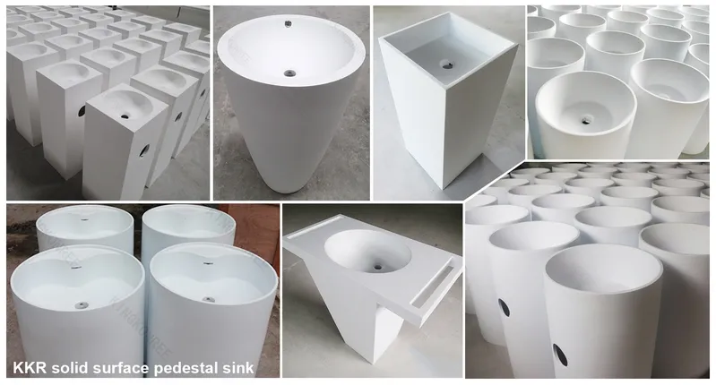 Bathroom Stone Freestanding Pedestal Wash Basin