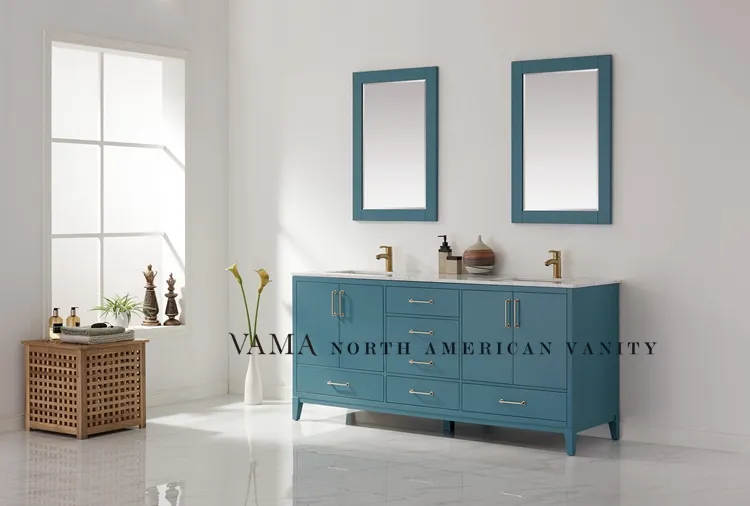 Vama 72 Inch American Hot Sale Tiny House Bathroom Vanity with Bathroom Mirrors 541072