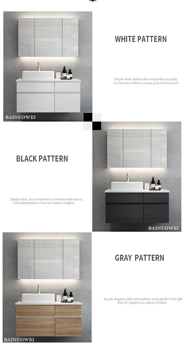 Luxury Style Selections Modern Wall Mounted Wooden Black Bathroom Cabinet