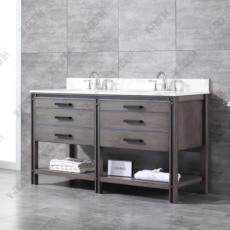 60" Double Bathroom Sinks and Vanities Large Bathroom Storage Units