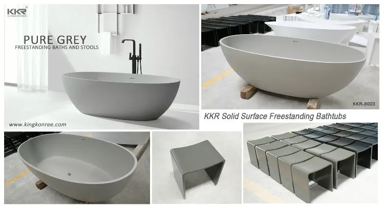 Modern Bathroom Furniture Resin Stone Pedestal Bathtub