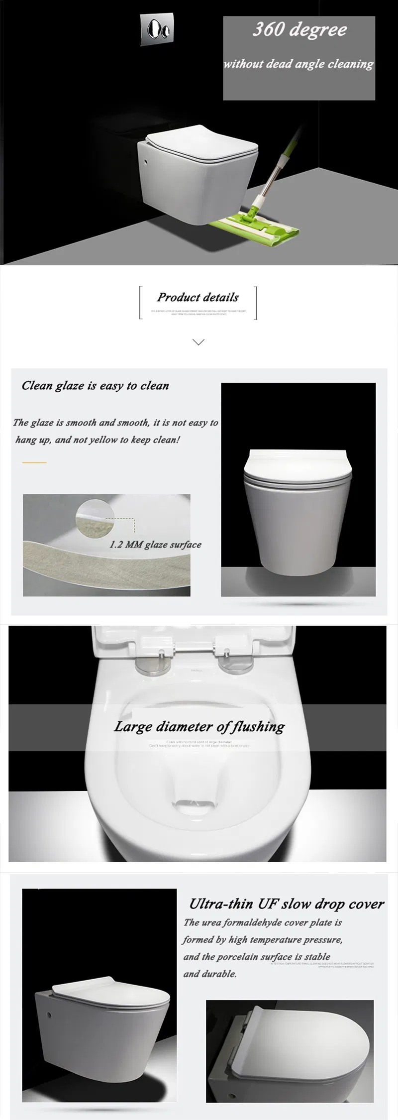 on Sale- Best Quality Cancealed Tank with Wall-Humg Toilet Bowl (BC-1108D)