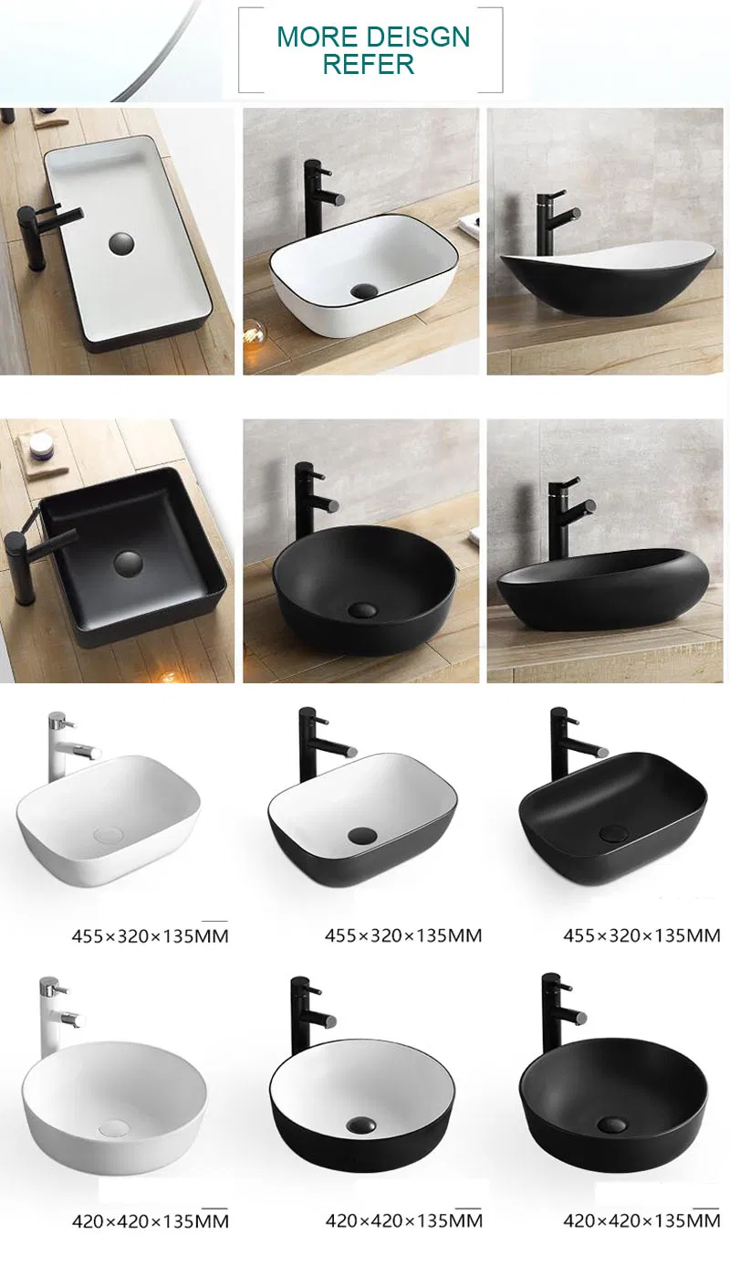 Home Bathroom Toilet Semi-Mount Ceramic Sink Wash Basin Tbc-7501