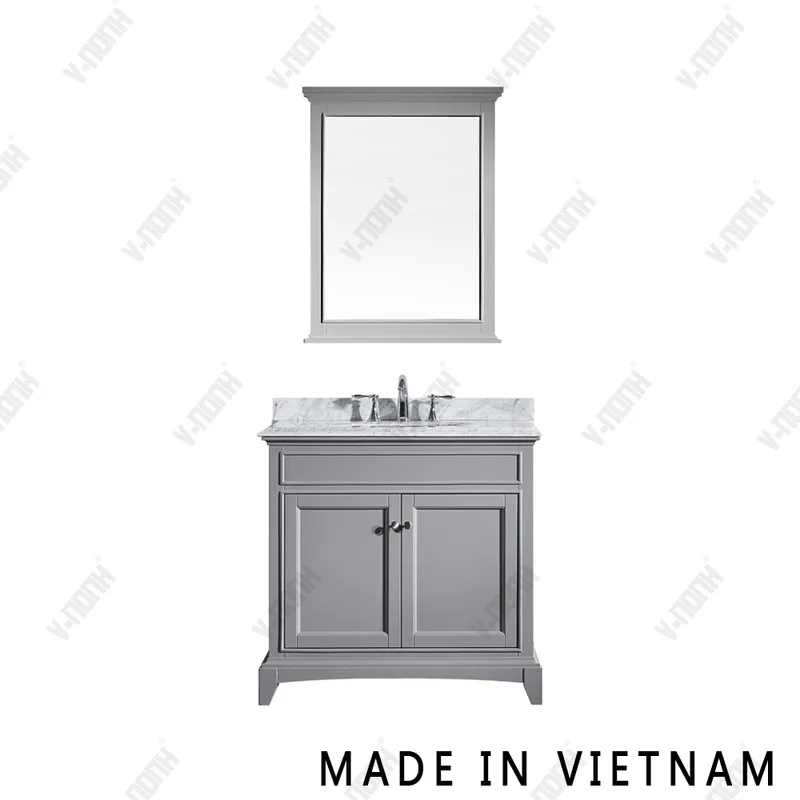 Transitional Style Made in Vietnam Floor Mounted Bathroom Furniture