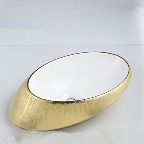 Sliver Color Oval Shaped Wash Basin for Bathroom (124A)