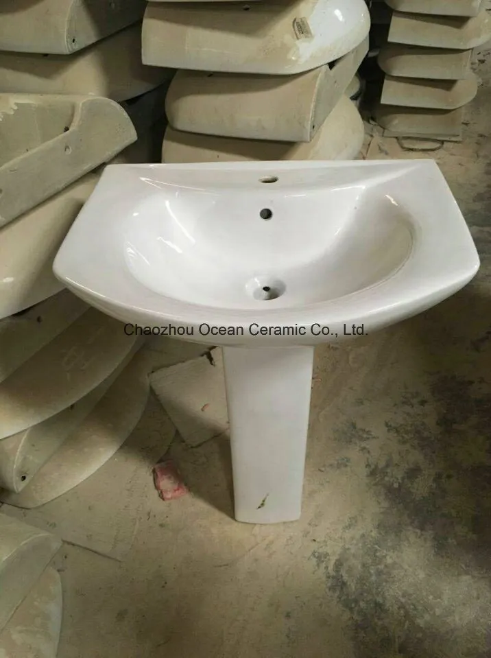 P40 Stock Promotion Pedestal Sink, Bathroom Lavatory, Pedestal Washbasin