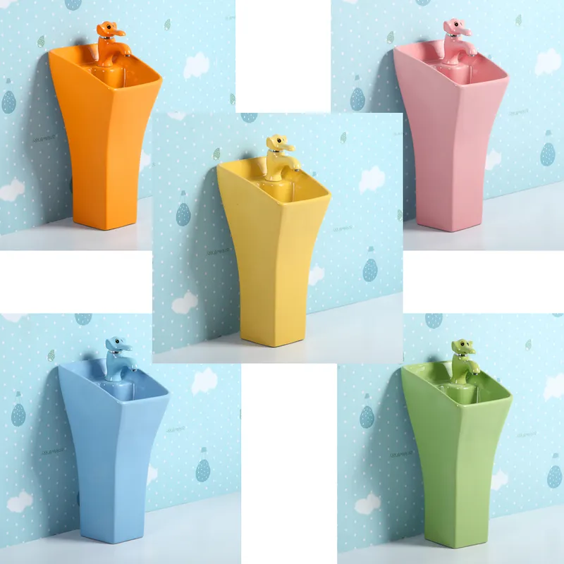 Bathroom Ceramic Floor Standing Kids Pedestal Wash Basin