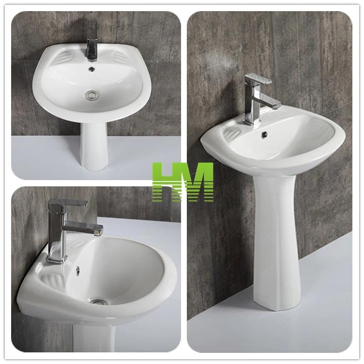 Chaozhou Manufacturer Twyford Ceramic Pedestal Wash Basin for Washroom