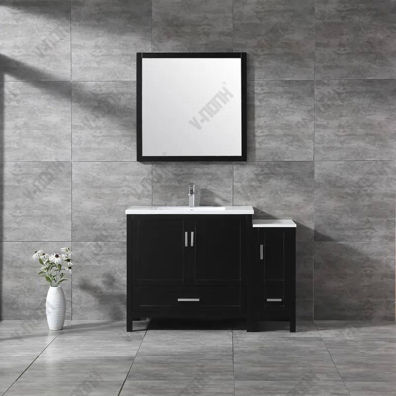 Espresso 36inch Solid Wood Bathroom Vanities with Side Cabinet