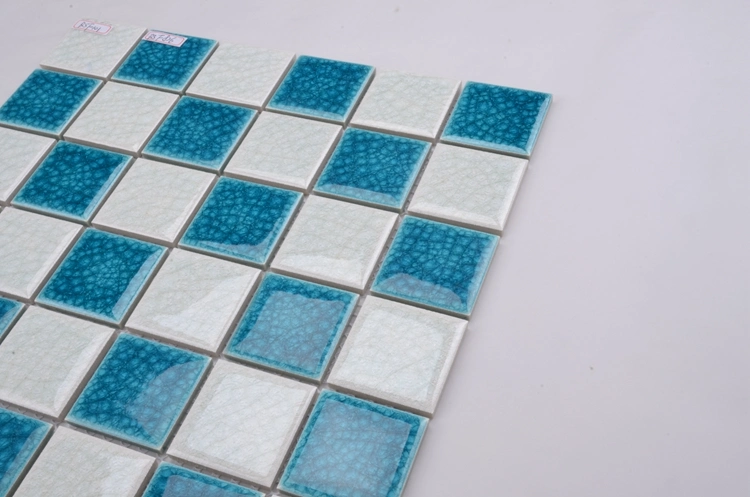 Australia Style Apartment Bathroom Decorative Ceramic Blue White Mosaic Tile