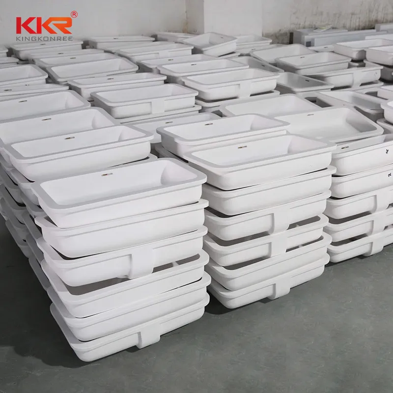 Rectangular White Under Counter Undermounted Bathroom Sink Washbasin