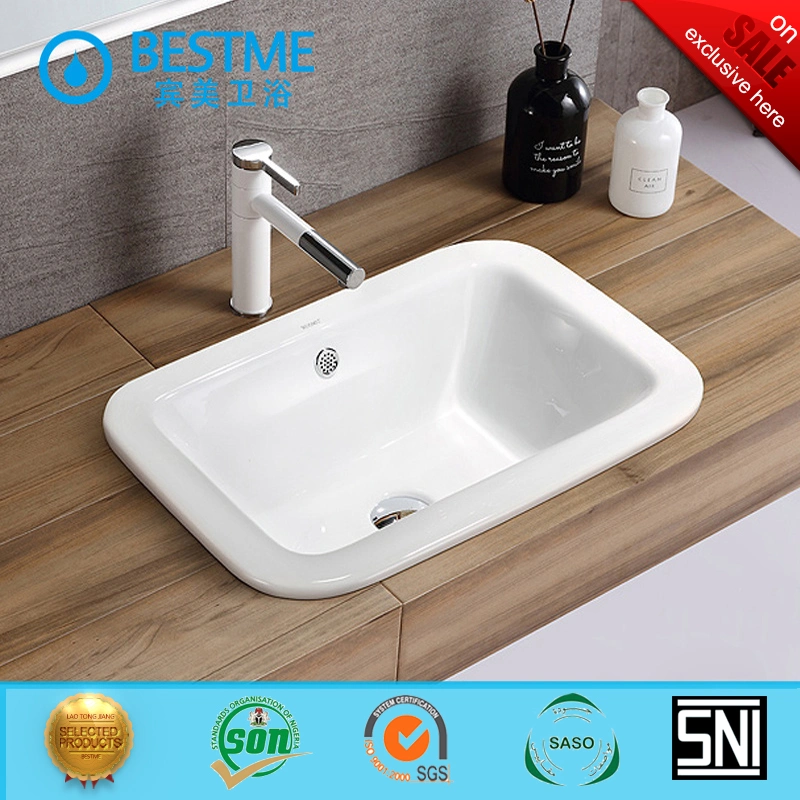 Home Bathroom Toilet Semi-Mount Ceramic Sink Wash Basin Tbc-7501