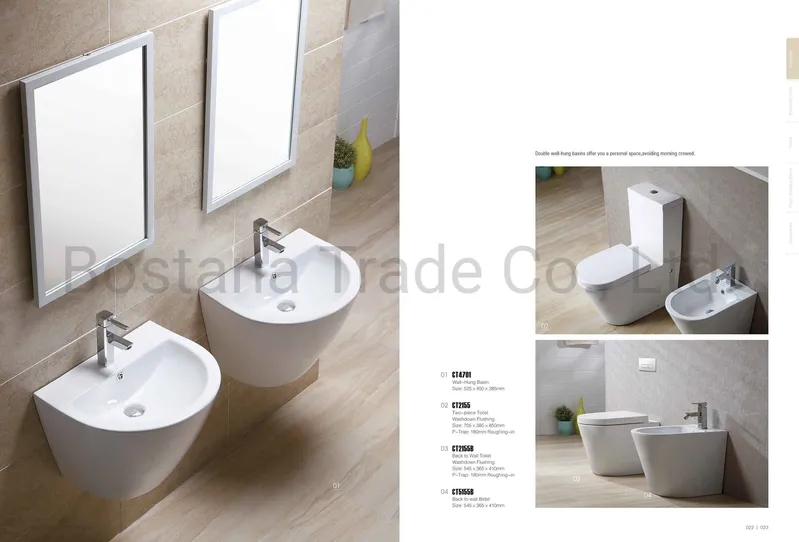 Two Piece Toilet White Round Washdown Toilet Bathroom Ceramic Sanitary Ware