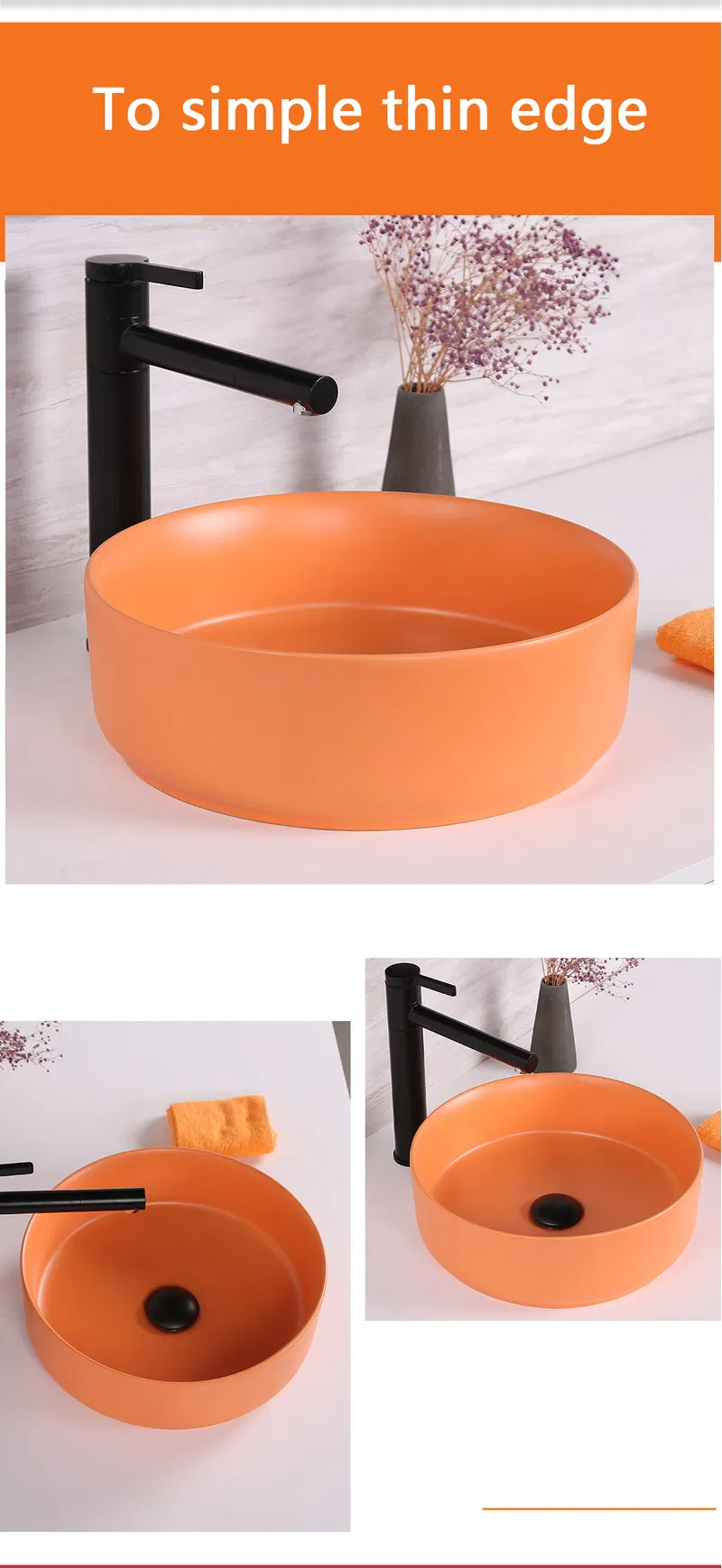 New Style Sanitary Ware White Color Art Decorated Wash Basin for Bathroom