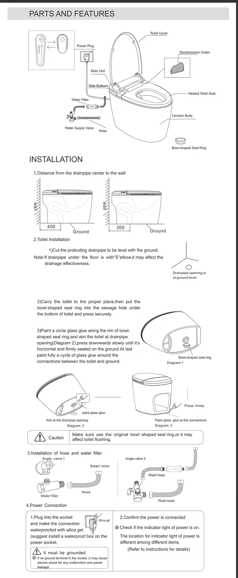 Bathroom Elegant Water-Saving Women Wash Intelligent Wc Toilet Sanitary Ware