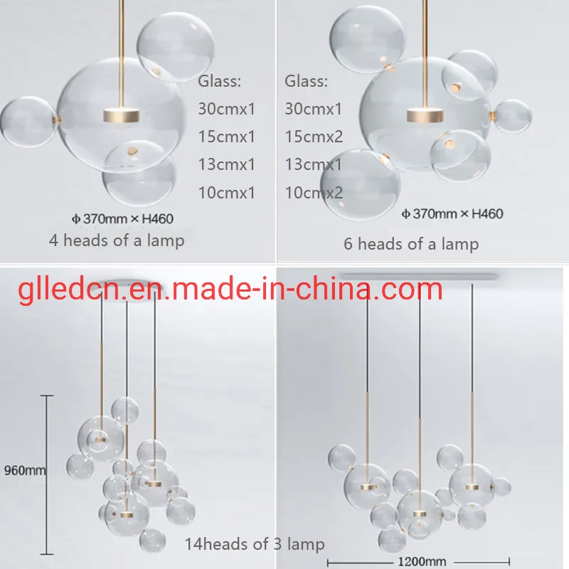 Modern Clear Bubbles Decorative Glass Hanging Pendant Light for Sale