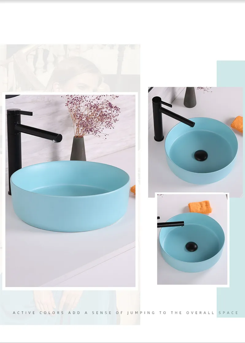 New Style Sanitary Ware White Color Art Decorated Wash Basin for Bathroom