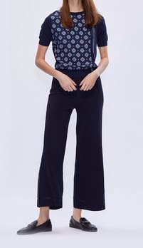 Knitting Wear Ladies Knitted Top with Raylon Nylon with Print Sweaters