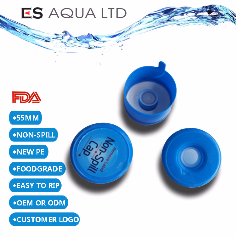 100% New Non Spill 55mm 5 Gallon Water Bottle Cap Cover Lids