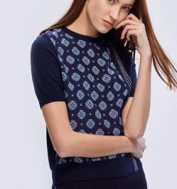 Knitting Wear Ladies Knitted Top with Raylon Nylon with Print Sweaters