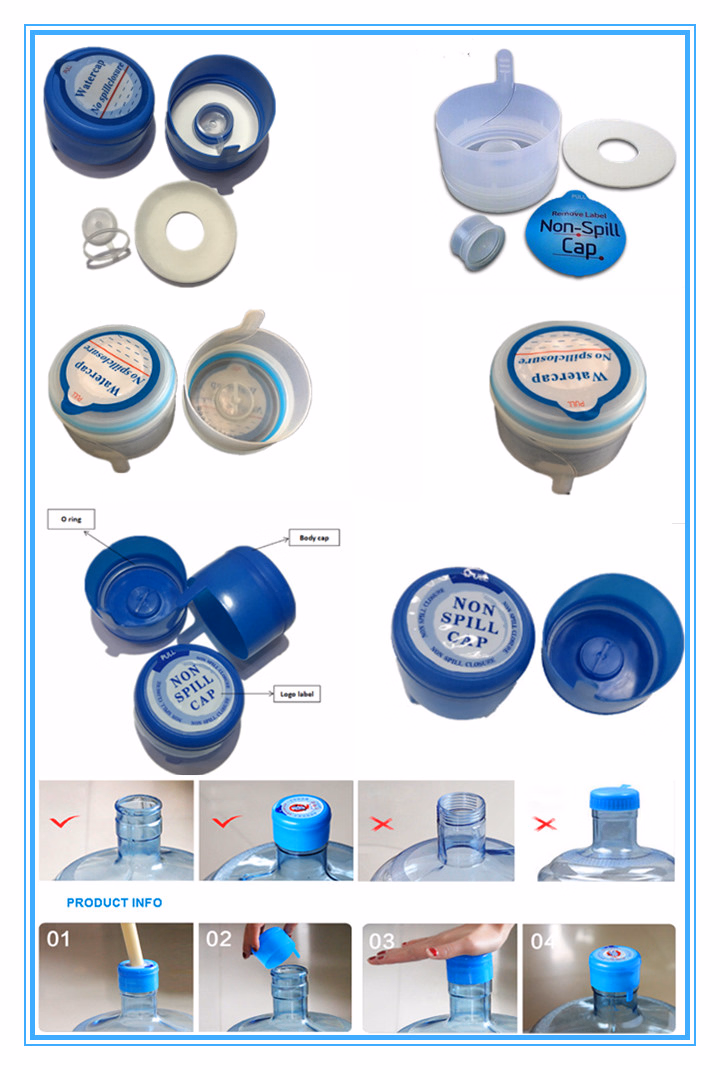 100% New Non Spill 55mm 5 Gallon Water Bottle Cap Cover Lids