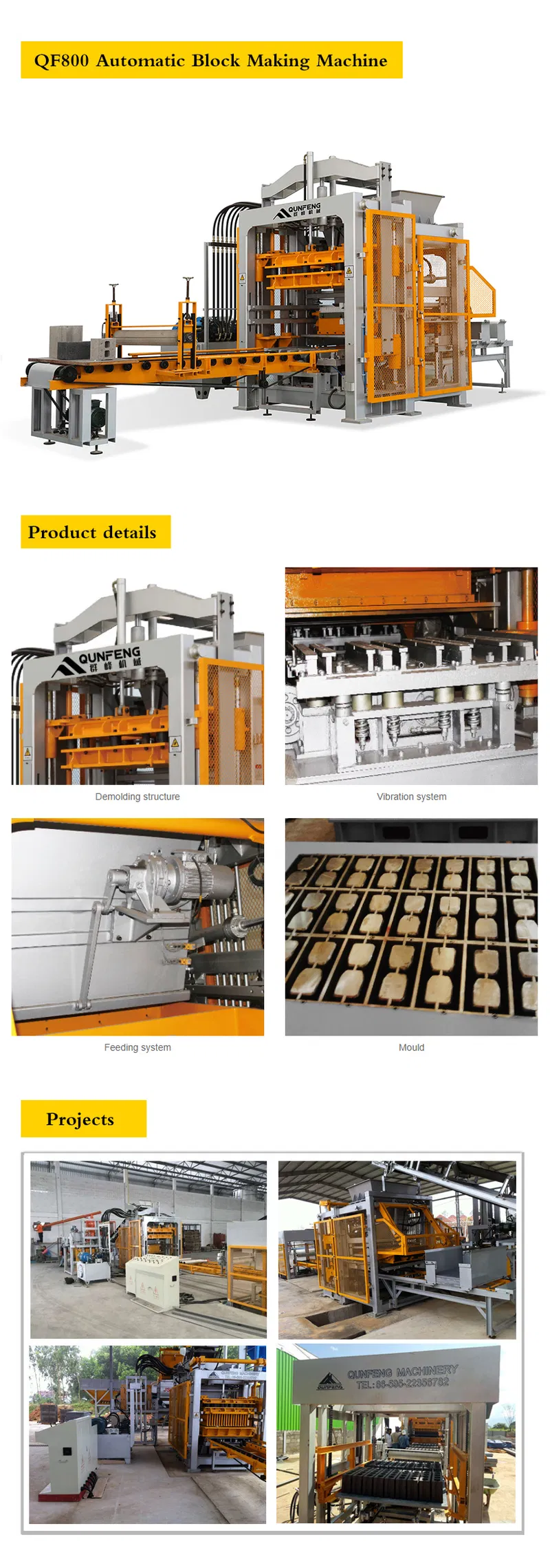 Full-Automatic Brick Making Machine (QF800) /Block Machine/Brick Machine/Automatic Block Machine