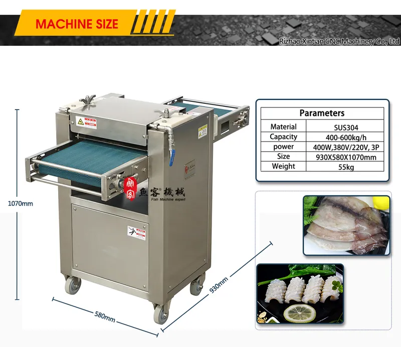 Fish Slice Fillet Cutting Slicing Machine Squid Rings Slicing Machine