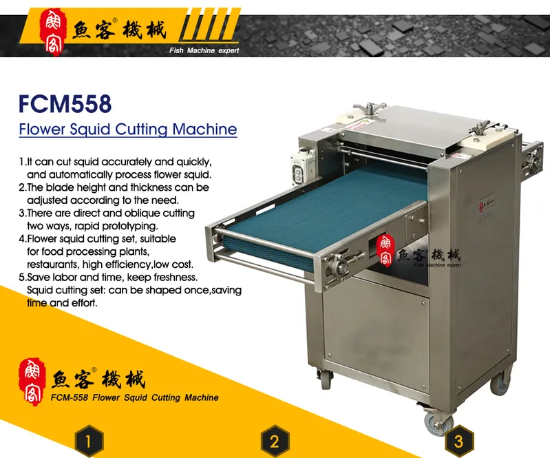 Fish Slice Fillet Cutting Slicing Machine Squid Rings Slicing Machine