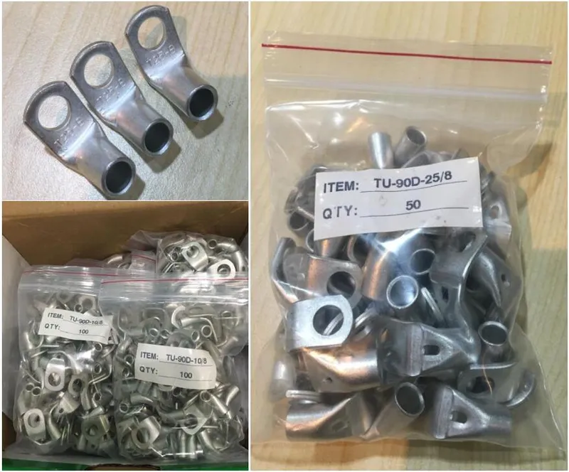 90 Degree Tin Plated Copper Tube Terminals Cable Lugs