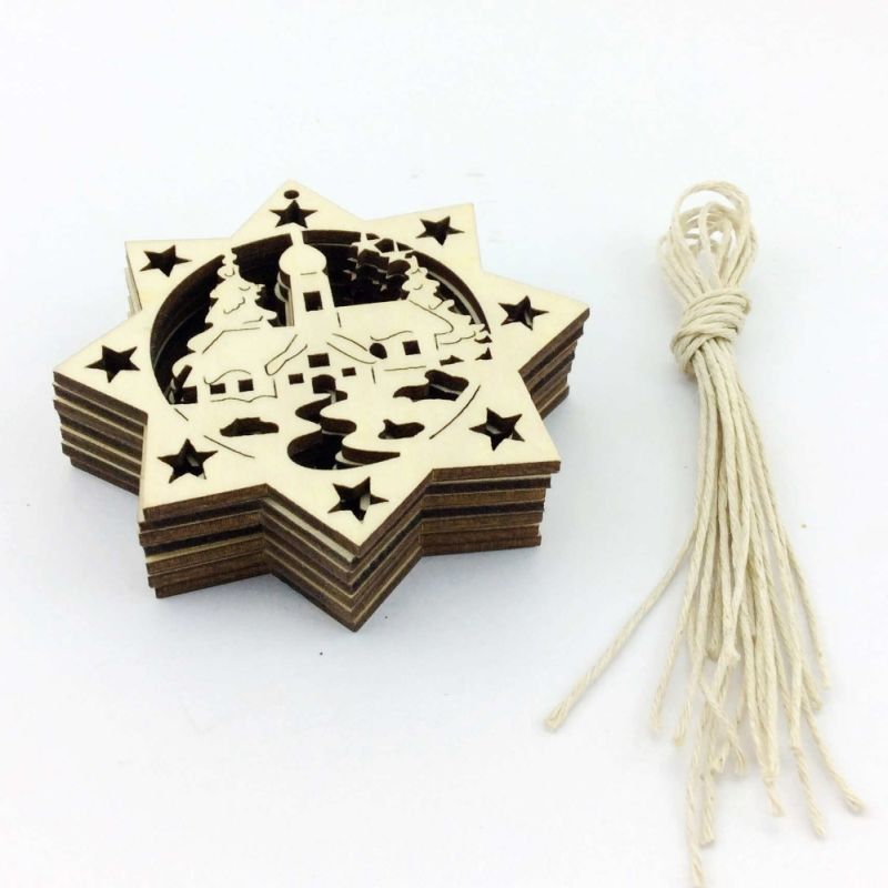 China Suppliers Laser Cut Custom Wooden Wholesale Christmas Ornament Suppliers