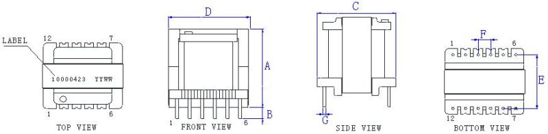 China Factory Electric Power Supply Miniature Ee22 5V Step Down High Frequency Transformer