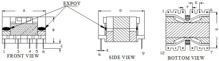 CE RoHS Approved Switching Power Transformer Pq Ferrite Core High Frequency Transformer