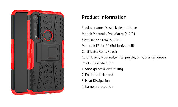 Kickstand TPU PC Mobile Phone Case for Moto One Macro/G8 Play