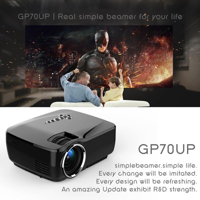 Gp70up Android Mini LED Projector with Google Play Updated by Gp70 Portable Proyector