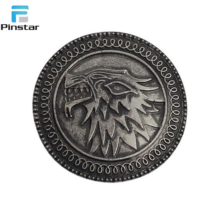 Souvenir Game of Thrones Stark Direwolf Shield Pin Lapel Metal Badges
